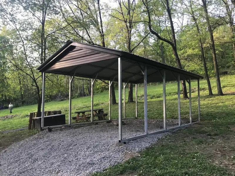 Custom built metal carport